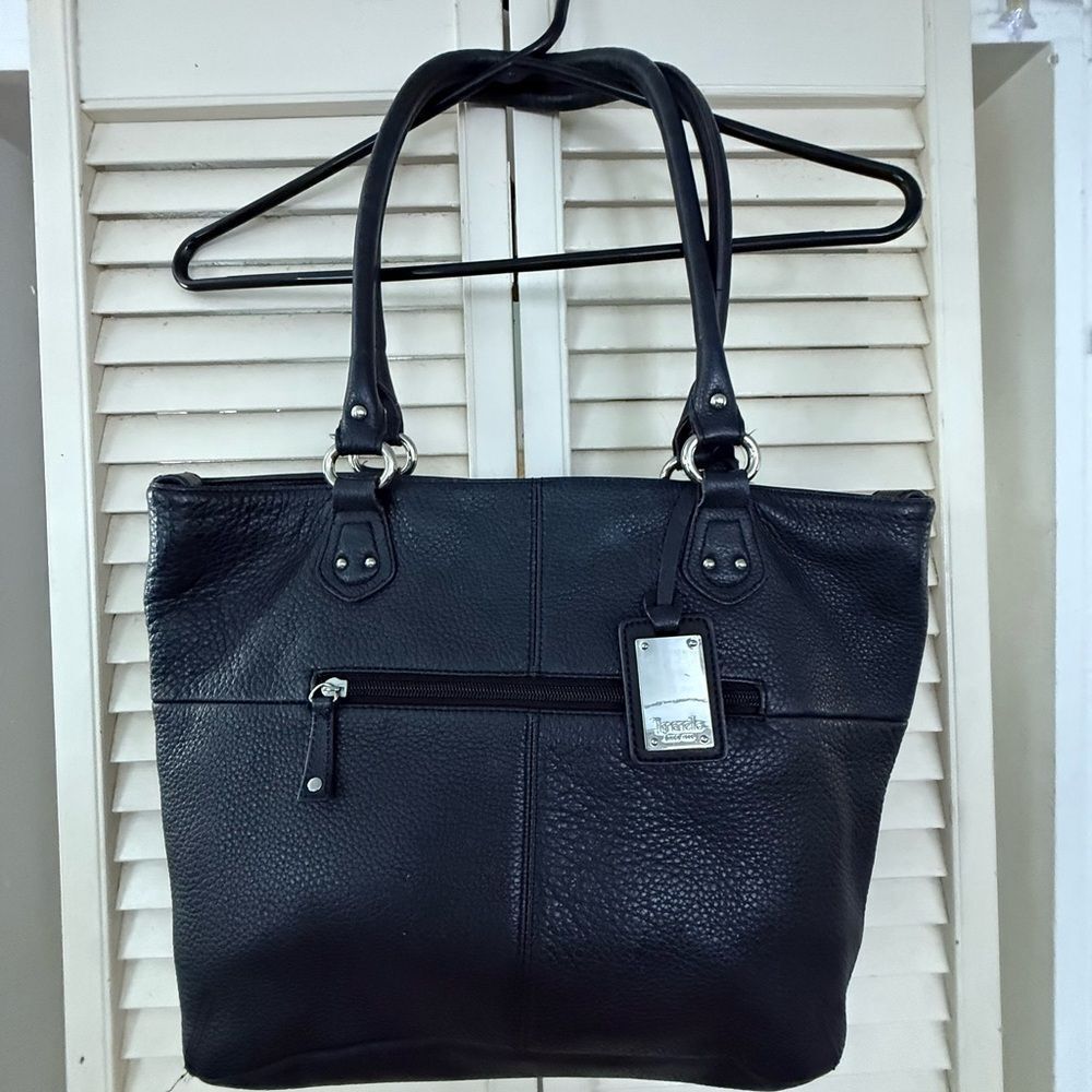 Tignanello Black Leather Tote